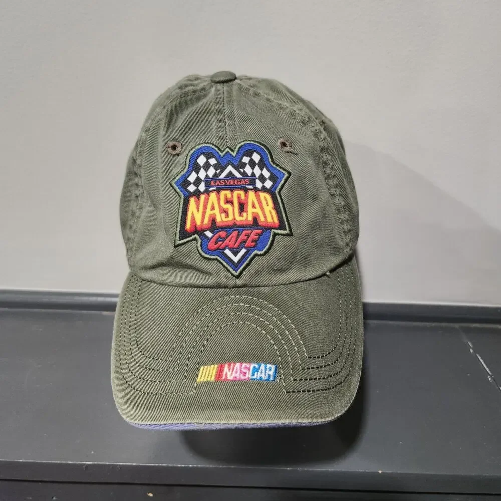 VTG 90s NASCAR Racing Cafe Las Vegas American‎ Needle Strapback Hat Cap Racecar